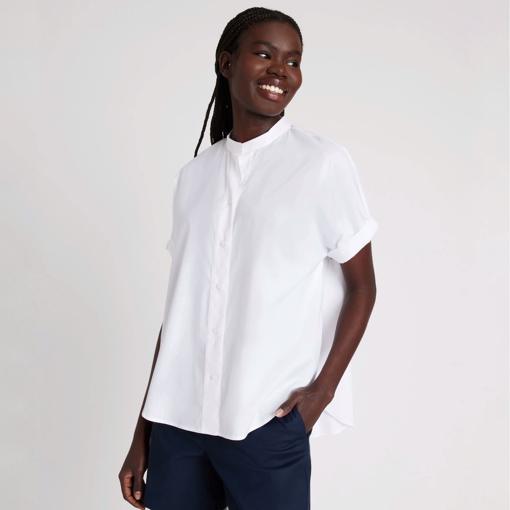 Kit and Ace | Keep it Cool Short Sleeve Button Down White Shirt Size L